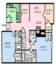 Two Bed / Two Bath 0153 floor plan